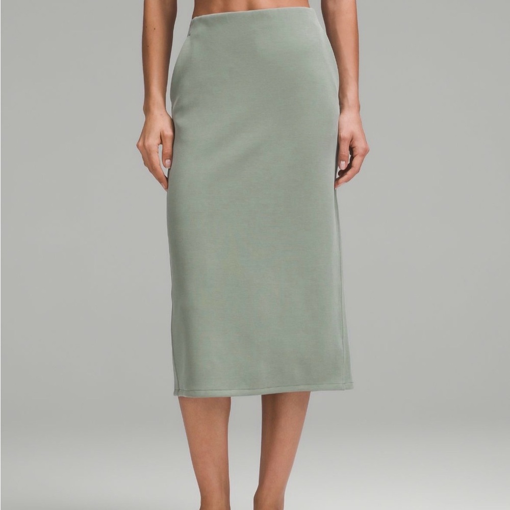 Lululemon Softstream High Rise Midi Skirt in Sage